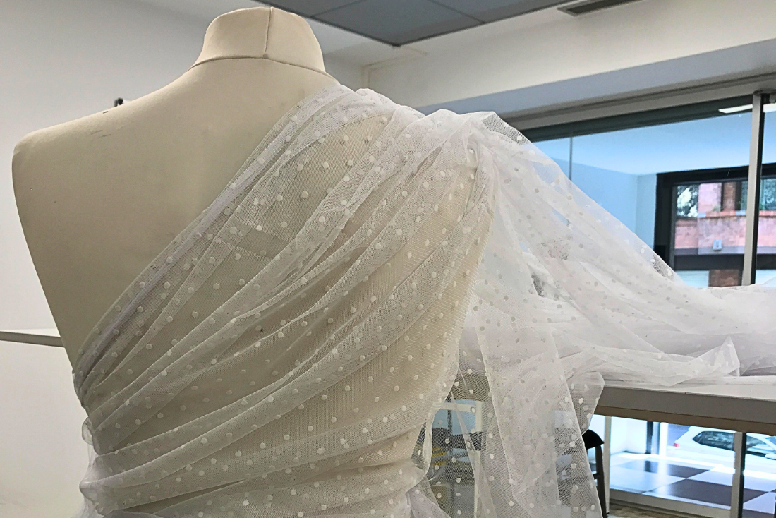 Drapeado en tul